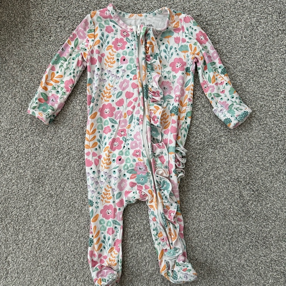 Caden Lane Floral Ruffle Zippy